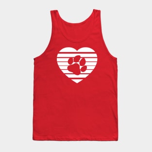 Dog Paw Heart Valentine - White Tank Top